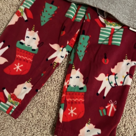 Unicorn Christmas fleece pjs - Picture 3 of 3